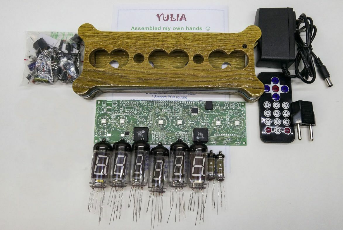 Package of DIY KIT Yulia IV-11 VFD desk clock